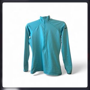 Women’s Nike Pro blue long sleeve half zip top Size M
